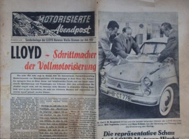 Lloyd Motorisierte Abendpost 1957 "Schrittmacher der Vollmotorisierung" Carmagazine (2808)